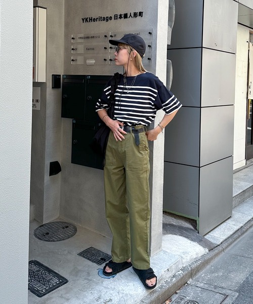 feepur（フェピュール）の「バスクボーダー半袖Tee（Tシャツ/カットソー・レディース・ホワイト×ブルー/ホワイト×ネイビー/ホワイト×ピンク/ネイビー×ホワイト・MEDIUM）」の8枚目の写真