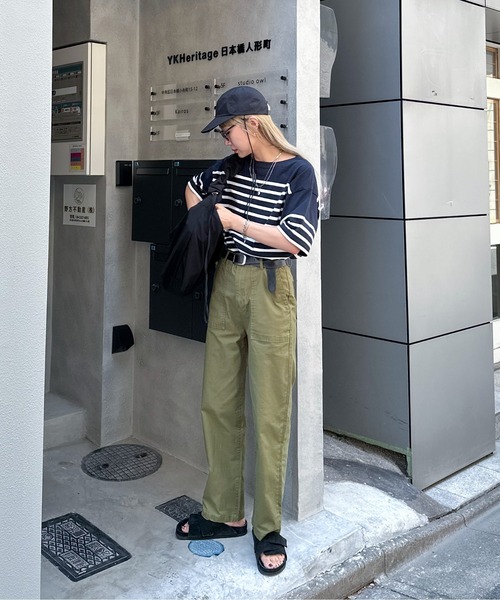 feepur（フェピュール）の「バスクボーダー半袖Tee（Tシャツ/カットソー・レディース・ホワイト×ブルー/ホワイト×ネイビー/ホワイト×ピンク/ネイビー×ホワイト・MEDIUM）」の10枚目の写真