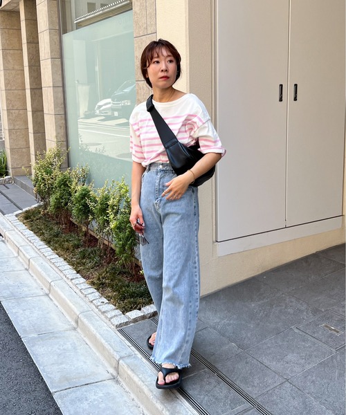 feepur（フェピュール）の「バスクボーダー半袖Tee（Tシャツ/カットソー・レディース・ホワイト×ブルー/ホワイト×ネイビー/ホワイト×ピンク/ネイビー×ホワイト・MEDIUM）」の13枚目の写真