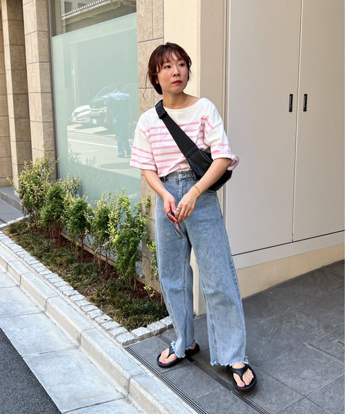 feepur（フェピュール）の「バスクボーダー半袖Tee（Tシャツ/カットソー・レディース・ホワイト×ブルー/ホワイト×ネイビー/ホワイト×ピンク/ネイビー×ホワイト・MEDIUM）」の14枚目の写真