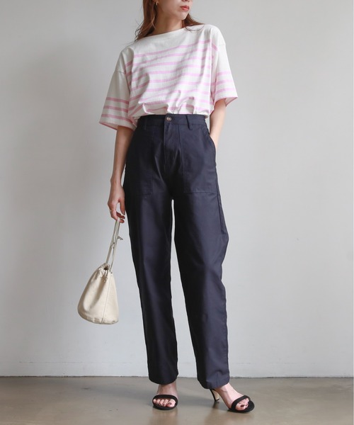 feepur（フェピュール）の「バスクボーダー半袖Tee（Tシャツ/カットソー・レディース・ホワイト×ブルー/ホワイト×ネイビー/ホワイト×ピンク/ネイビー×ホワイト・MEDIUM）」の20枚目の写真