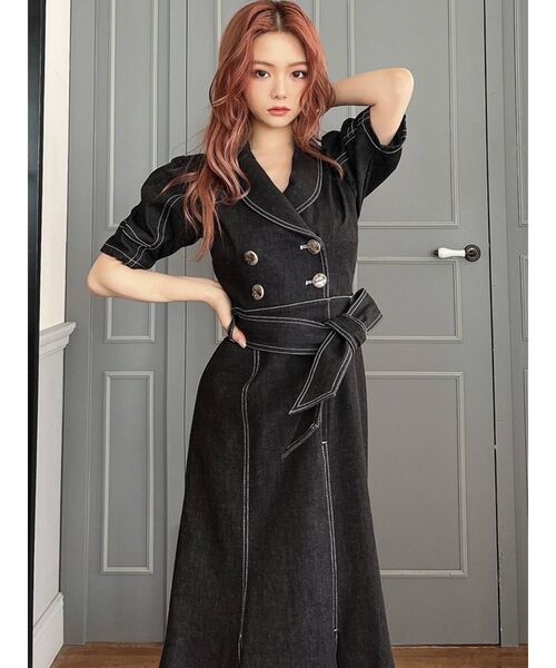 RESEXXY(リゼクシー)の「配色ステッチマーメイドワンピース(ワンピース・レディース・ブラック/インディゴブルー/アイボリー・FREE)」の15枚目の写真