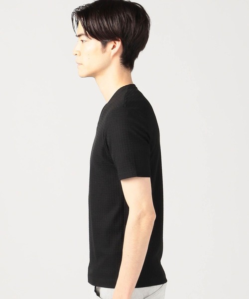 HIDEAWAYS NICOLE（ハイダウェイニコル）の「ブロックリンクスシルケット加工半袖Ｔシャツ（Tシャツ/カットソー・メンズ・オフホワイト/ブラック/ブラック×ホワイト/サックスブルー・MEDIUM/LARGE/X-LARGE）」の6枚目の写真