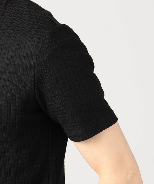 HIDEAWAYS NICOLE（ハイダウェイニコル）の「ブロックリンクスシルケット加工半袖Ｔシャツ（Tシャツ/カットソー・メンズ・オフホワイト/ブラック/ブラック×ホワイト/サックスブルー・MEDIUM/LARGE/X-LARGE）」の8枚目の写真