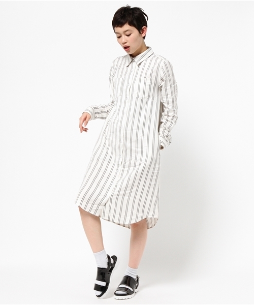WEGO(ウィゴー)の「WEGO/ロング丈シャツワンピース(シャツワンピース・レディース・ホワイト系その他/カーキ/インディゴブルー・FREE)」の15枚目の写真