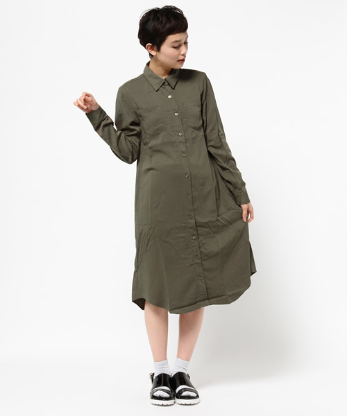 WEGO(ウィゴー)の「WEGO/ロング丈シャツワンピース(シャツワンピース・レディース・ホワイト系その他/カーキ/インディゴブルー・FREE)」の16枚目の写真