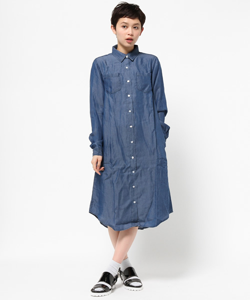 WEGO(ウィゴー)の「WEGO/ロング丈シャツワンピース(シャツワンピース・レディース・ホワイト系その他/カーキ/インディゴブルー・FREE)」の10枚目の写真