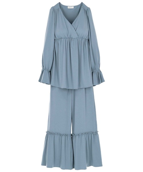 AMPHI(アンフィ)の「ベア天竺 カップ付き パジャマ(セットアップ)(ルームウェア/パジャマ・レディース・ブルー/アイボリー・MEDIUM/LARGE)」の3枚目の写真