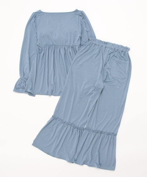 AMPHI(アンフィ)の「ベア天竺 カップ付き パジャマ(セットアップ)(ルームウェア/パジャマ・レディース・ブルー/アイボリー・MEDIUM/LARGE)」の12枚目の写真