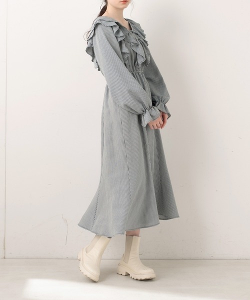 OLIVE des OLIVE(オリーブデオリーブ)の「たくさんフリルワンピース(ワンピース・レディース・ブラック/ワンウォッシュ/ライトグレー・FREE)」の10枚目の写真
