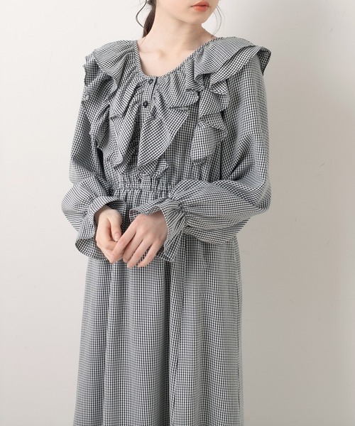 OLIVE des OLIVE(オリーブデオリーブ)の「たくさんフリルワンピース(ワンピース・レディース・ブラック/ワンウォッシュ/ライトグレー・FREE)」の17枚目の写真