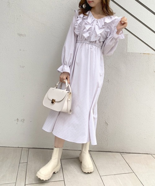OLIVE des OLIVE(オリーブデオリーブ)の「たくさんフリルワンピース(ワンピース・レディース・ブラック/ワンウォッシュ/ライトグレー・FREE)」の14枚目の写真