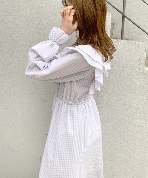 OLIVE des OLIVE(オリーブデオリーブ)の「たくさんフリルワンピース(ワンピース・レディース・ブラック/ワンウォッシュ/ライトグレー・FREE)」の22枚目の写真