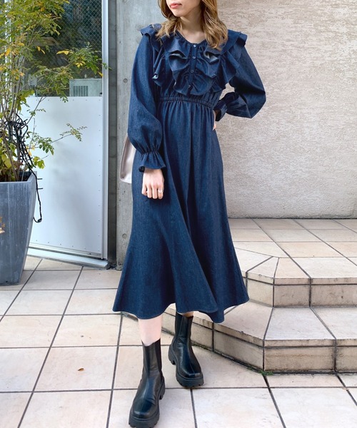 OLIVE des OLIVE(オリーブデオリーブ)の「たくさんフリルワンピース(ワンピース・レディース・ブラック/ワンウォッシュ/ライトグレー・FREE)」の18枚目の写真