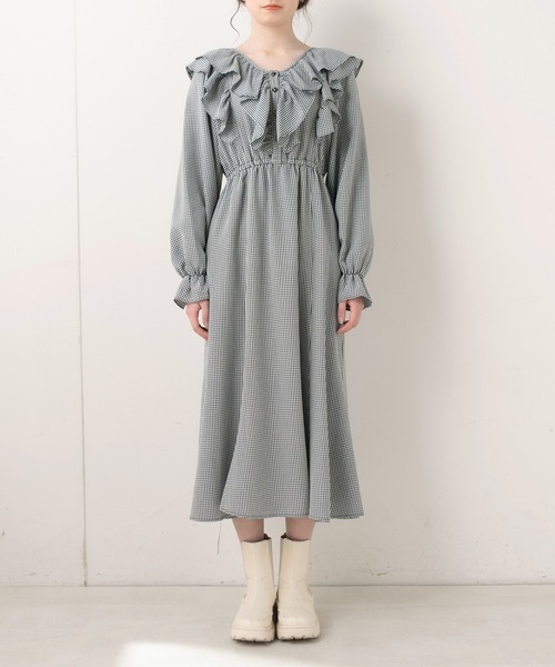 OLIVE des OLIVE(オリーブデオリーブ)の「たくさんフリルワンピース(ワンピース・レディース・ブラック/ワンウォッシュ/ライトグレー・FREE)」の19枚目の写真