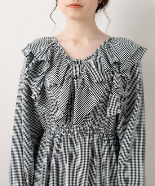 OLIVE des OLIVE(オリーブデオリーブ)の「たくさんフリルワンピース(ワンピース・レディース・ブラック/ワンウォッシュ/ライトグレー・FREE)」の9枚目の写真