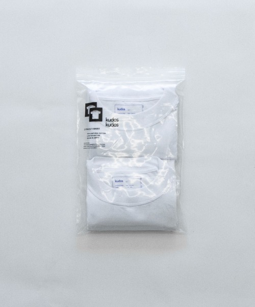 kudos(クードス)の「KUDOS 2PACK T-SHIRT(Tシャツ/カットソー・メンズ・ホワイト×ホワイト/ブラック×ホワイト/ブラック×ブラック・2/1)」の1枚目の写真