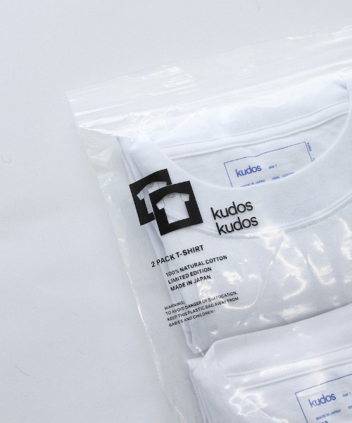 kudos(クードス)の「KUDOS 2PACK T-SHIRT(Tシャツ/カットソー・メンズ・ホワイト×ホワイト/ブラック×ホワイト/ブラック×ブラック・2/1)」の7枚目の写真
