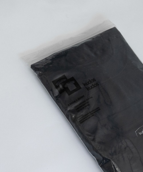 kudos(クードス)の「KUDOS 2PACK T-SHIRT(Tシャツ/カットソー・メンズ・ホワイト×ホワイト/ブラック×ホワイト/ブラック×ブラック・2/1)」の6枚目の写真