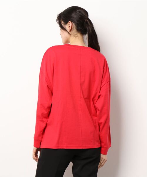 RODEO CROWNS WIDE BOWL（ロデオクラウンズワイドボウル）の「ドッキングスリーブTシャツ（Tシャツ/カットソー・レディース・ネイビー/レッド/グレー×ホワイト・FREE）」の4枚目の写真