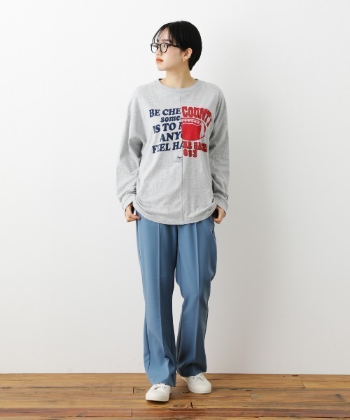 RODEO CROWNS WIDE BOWL（ロデオクラウンズワイドボウル）の「ドッキングスリーブTシャツ（Tシャツ/カットソー・レディース・ネイビー/レッド/グレー×ホワイト・FREE）」の14枚目の写真