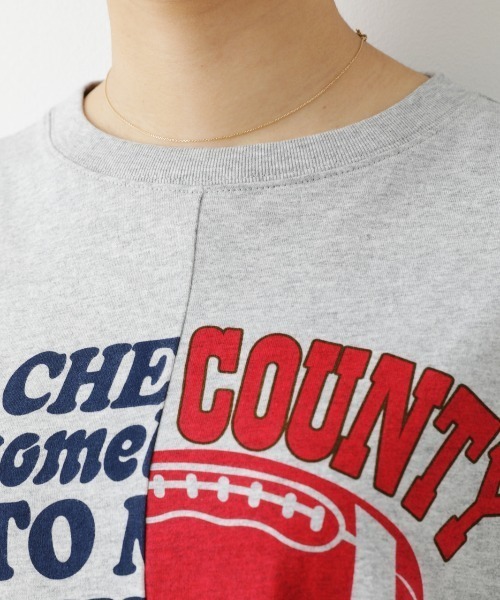 RODEO CROWNS WIDE BOWL（ロデオクラウンズワイドボウル）の「ドッキングスリーブTシャツ（Tシャツ/カットソー・レディース・ネイビー/レッド/グレー×ホワイト・FREE）」の17枚目の写真