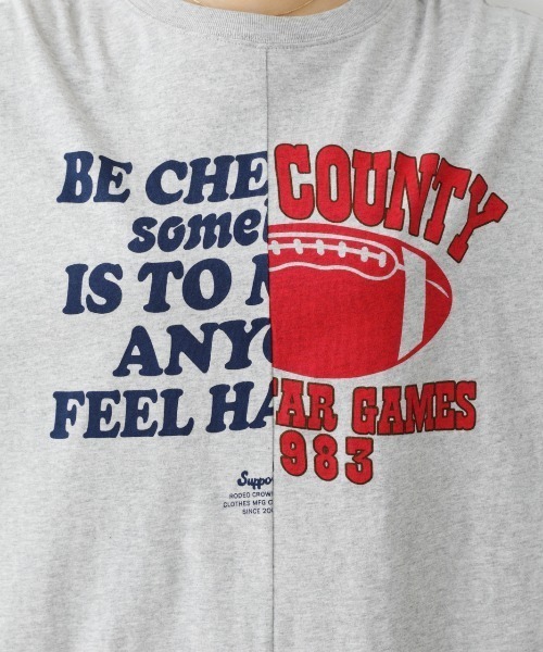 RODEO CROWNS WIDE BOWL（ロデオクラウンズワイドボウル）の「ドッキングスリーブTシャツ（Tシャツ/カットソー・レディース・ネイビー/レッド/グレー×ホワイト・FREE）」の6枚目の写真