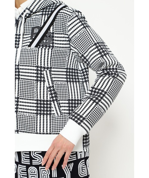モノフィラエアクッション グレンチェック×千鳥柄 フルジップフーディ