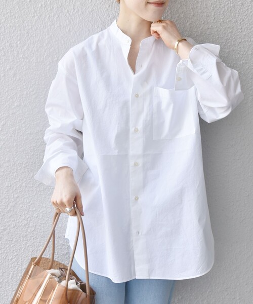 SHIPSany:STANDARDバンドカラーシャツ<WOMEN>