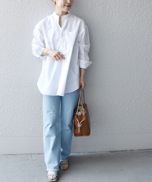 SHIPSany:STANDARDバンドカラーシャツ<WOMEN>