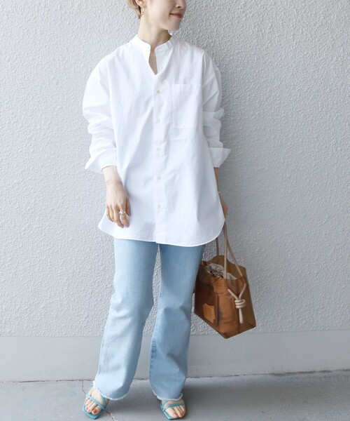 SHIPSany:STANDARDバンドカラーシャツ<WOMEN>