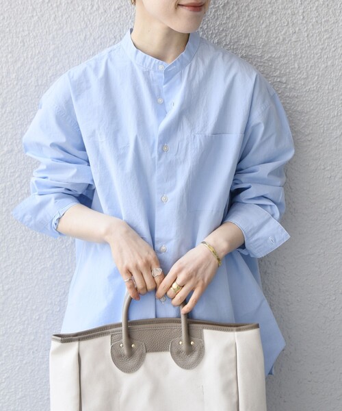 SHIPSany:STANDARDバンドカラーシャツ<WOMEN>