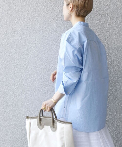 SHIPSany:STANDARDバンドカラーシャツ<WOMEN>