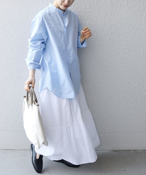 SHIPSany:STANDARDバンドカラーシャツ<WOMEN>