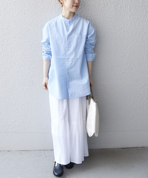 SHIPSany:STANDARDバンドカラーシャツ<WOMEN>
