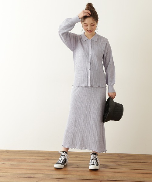 N.(N. Natural Beauty Basic)(エヌエヌナチュラルビューティーベーシック)の「《n.'look》◆透かし柄ニットスカート(スカート・レディース・ブラウン/レッド/ブルーグレー・MEDIUM)」の7枚目の写真