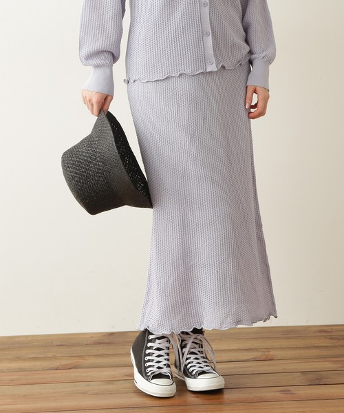 N.(N. Natural Beauty Basic)(エヌエヌナチュラルビューティーベーシック)の「《n.'look》◆透かし柄ニットスカート(スカート・レディース・ブラウン/レッド/ブルーグレー・MEDIUM)」の5枚目の写真