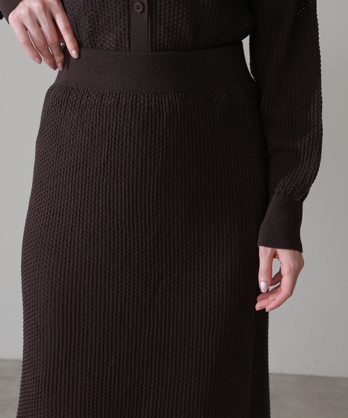 N.(N. Natural Beauty Basic)(エヌエヌナチュラルビューティーベーシック)の「《n.'look》◆透かし柄ニットスカート(スカート・レディース・ブラウン/レッド/ブルーグレー・MEDIUM)」の21枚目の写真