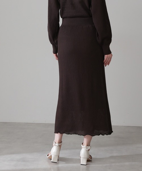 N.(N. Natural Beauty Basic)(エヌエヌナチュラルビューティーベーシック)の「《n.'look》◆透かし柄ニットスカート(スカート・レディース・ブラウン/レッド/ブルーグレー・MEDIUM)」の20枚目の写真