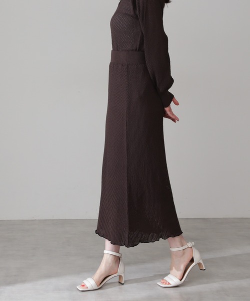 N.(N. Natural Beauty Basic)(エヌエヌナチュラルビューティーベーシック)の「《n.'look》◆透かし柄ニットスカート(スカート・レディース・ブラウン/レッド/ブルーグレー・MEDIUM)」の19枚目の写真