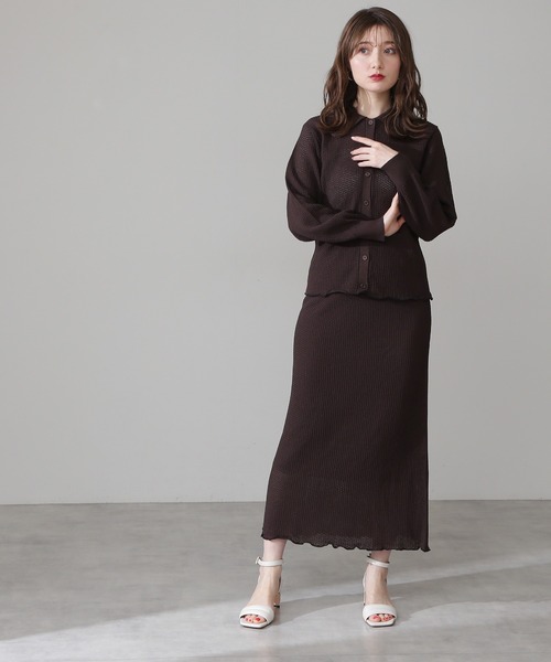 N.(N. Natural Beauty Basic)(エヌエヌナチュラルビューティーベーシック)の「《n.'look》◆透かし柄ニットスカート(スカート・レディース・ブラウン/レッド/ブルーグレー・MEDIUM)」の11枚目の写真