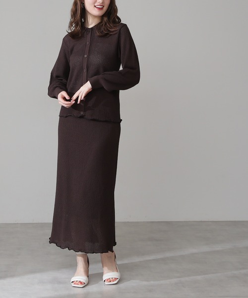 N.(N. Natural Beauty Basic)(エヌエヌナチュラルビューティーベーシック)の「《n.'look》◆透かし柄ニットスカート(スカート・レディース・ブラウン/レッド/ブルーグレー・MEDIUM)」の10枚目の写真