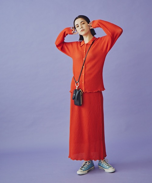 N.(N. Natural Beauty Basic)(エヌエヌナチュラルビューティーベーシック)の「《n.'look》◆透かし柄ニットスカート(スカート・レディース・ブラウン/レッド/ブルーグレー・MEDIUM)」の13枚目の写真