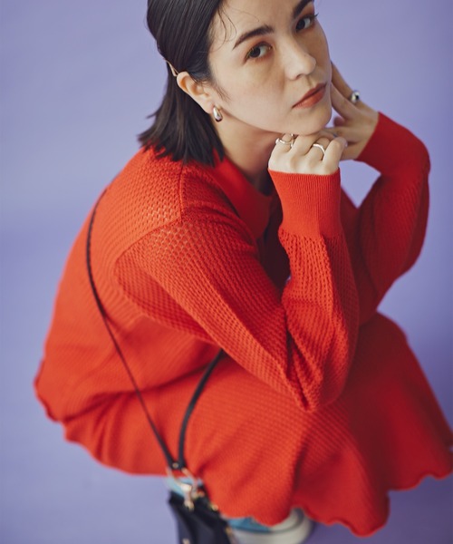 N.(N. Natural Beauty Basic)(エヌエヌナチュラルビューティーベーシック)の「《n.'look》◆透かし柄ニットスカート(スカート・レディース・ブラウン/レッド/ブルーグレー・MEDIUM)」の15枚目の写真