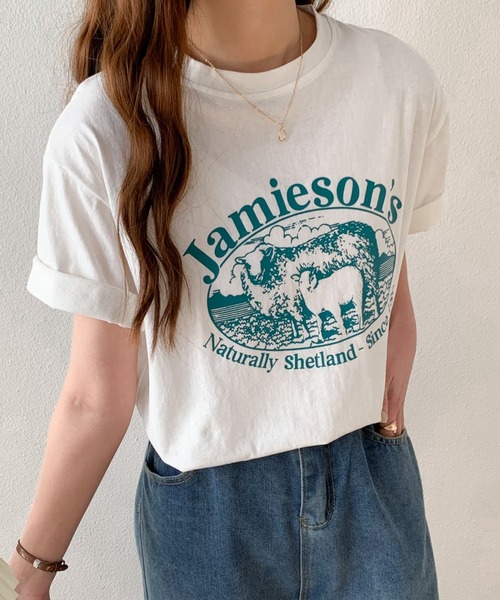 ABITOKYO(アビトーキョー)の「カラープリントルーズシルエットロゴTシャツ(Tシャツ/カットソー・レディース・ホワイト/ライトブルー/ブラック/ライトグリーン・M/L)」の2枚目の写真