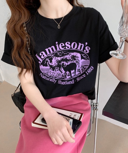 ABITOKYO(アビトーキョー)の「カラープリントルーズシルエットロゴTシャツ(Tシャツ/カットソー・レディース・ホワイト/ライトブルー/ブラック/ライトグリーン・M/L)」の3枚目の写真