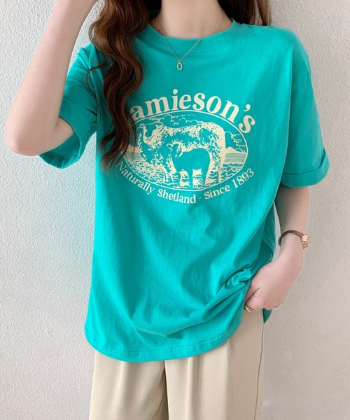 ABITOKYO(アビトーキョー)の「カラープリントルーズシルエットロゴTシャツ(Tシャツ/カットソー・レディース・ホワイト/ライトブルー/ブラック/ライトグリーン・M/L)」の5枚目の写真