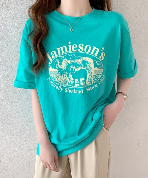 ABITOKYO(アビトーキョー)の「カラープリントルーズシルエットロゴTシャツ(Tシャツ/カットソー・レディース・ホワイト/ライトブルー/ブラック/ライトグリーン・M/L)」の13枚目の写真