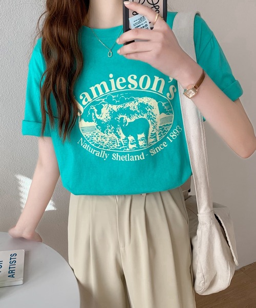 ABITOKYO(アビトーキョー)の「カラープリントルーズシルエットロゴTシャツ(Tシャツ/カットソー・レディース・ホワイト/ライトブルー/ブラック/ライトグリーン・M/L)」の15枚目の写真