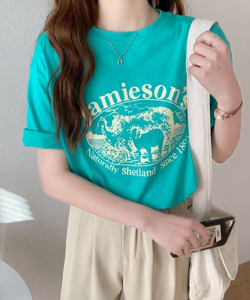 ABITOKYO(アビトーキョー)の「カラープリントルーズシルエットロゴTシャツ(Tシャツ/カットソー・レディース・ホワイト/ライトブルー/ブラック/ライトグリーン・M/L)」の16枚目の写真